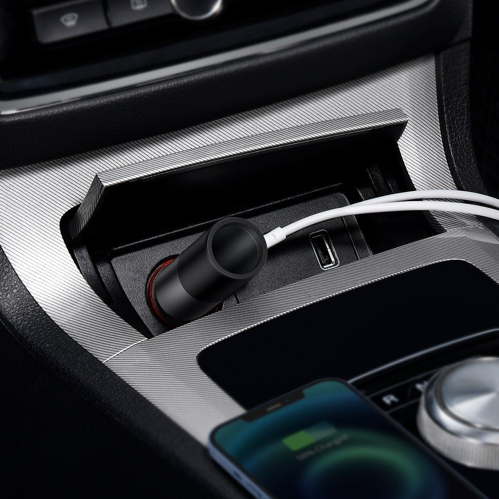 Auto nabíječka Baseus Share Together, 120W, 3A, 1 x USB-A - 1 x USB-C - 1 x prodloužení zapalovače, šedá CCBT-C0G