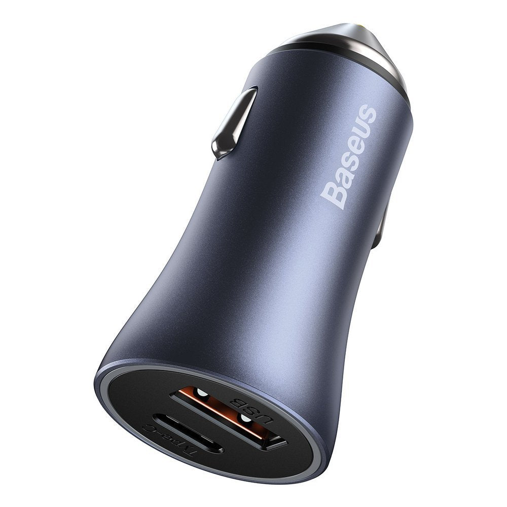 Car Charger Baseus Golden Contactor Pro, 40W, 3A, 1 x USB-A - 1 x USB-C, Grey CCJD-0G