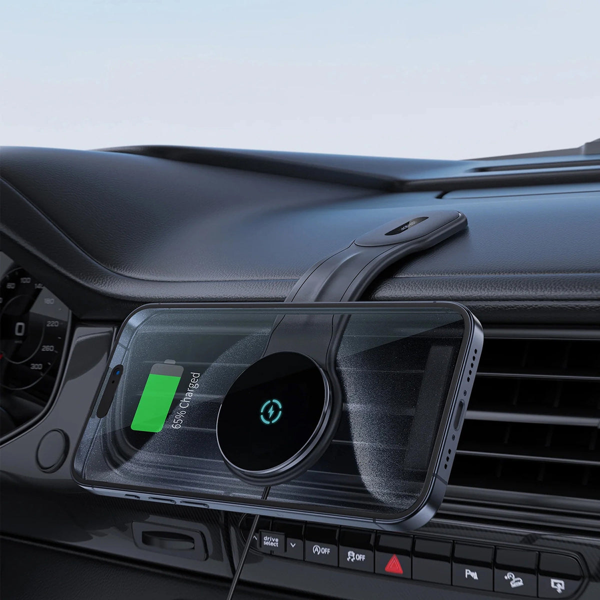 Bezdrátová auto nabíječka Acefast D21, 15W, 1.67A, Černá
