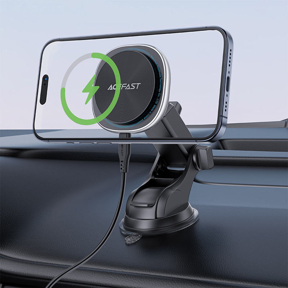 Bezdrátová autonabíječka Acefast D42, 15W, 1.67A, Stříbrná