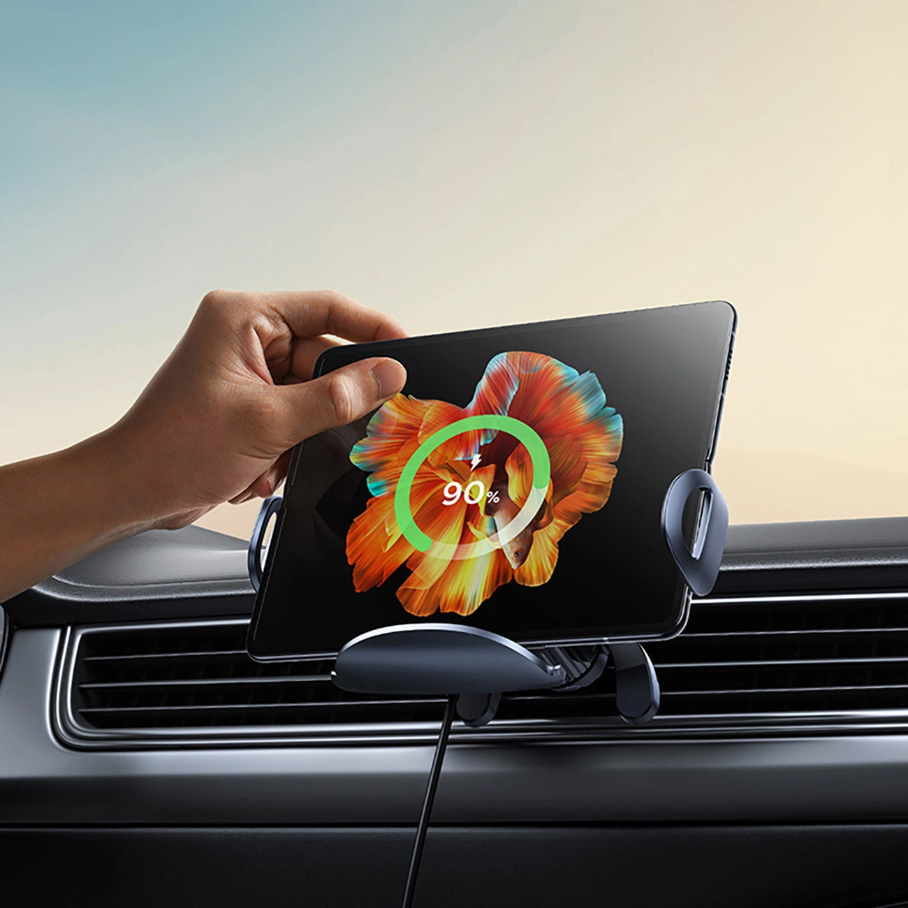 Bezdrátová autonabíječka Baseus LightChaser, 15W, 1.67A, Černá, Znovu zapečetěná C40355901111-00