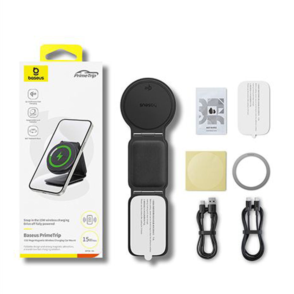 Bezdrátová auto nabíječka Baseus PrimeTrip C02, 15W, 1.67A, Stříbrná C40169003211-00
