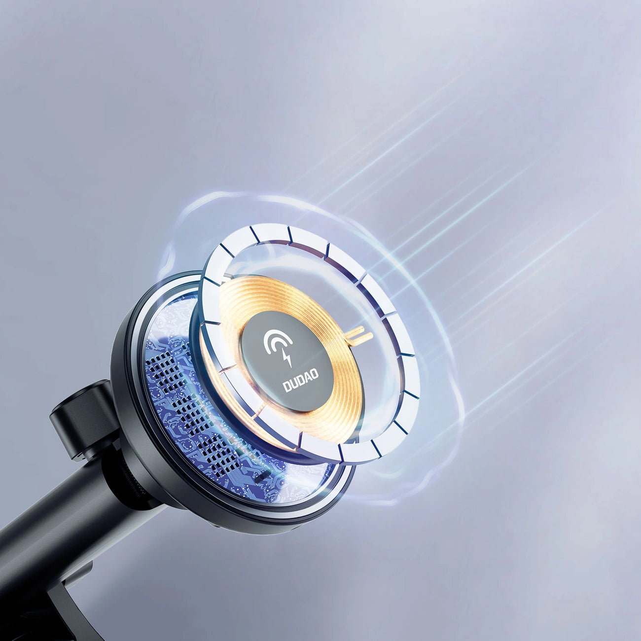 Bezdrátová nabíječka do auta Dudao F12MAX+, 15W, 1,67A, černá