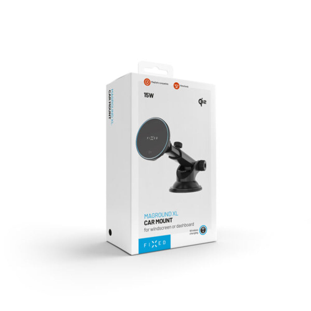 Bezdrátová autonabíječka Fixed MagRound 2 XL, 15W, 1.67A, černá