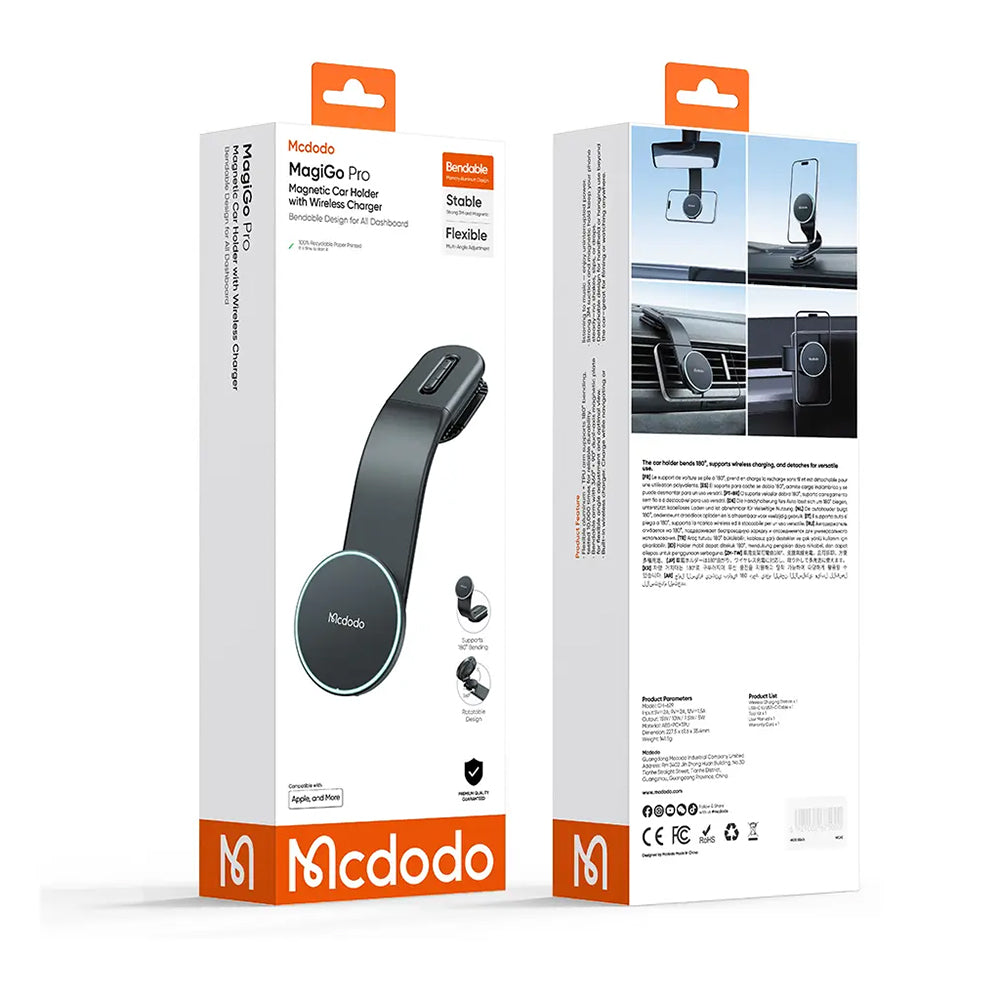 Bezdrátová auto nabíječka McDodo CH-6290, 15W, 1.67A, Černá