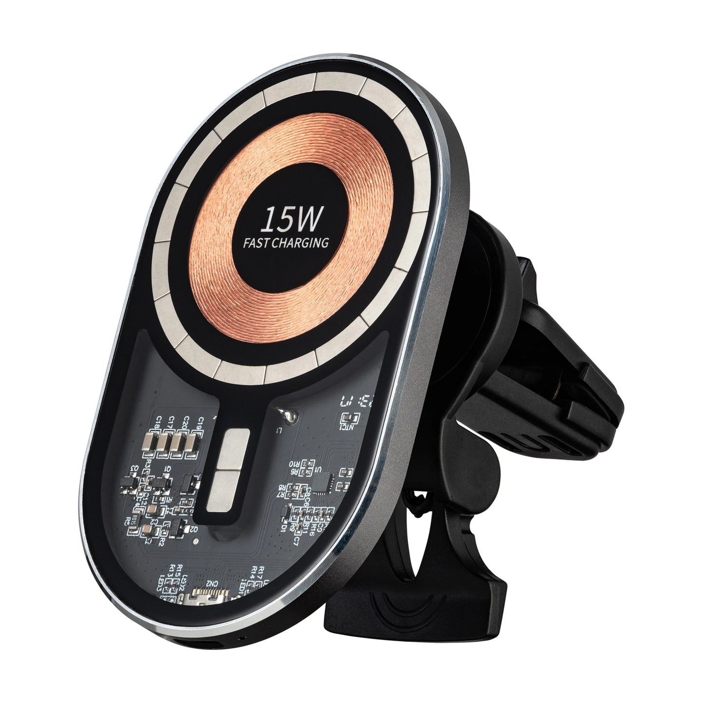 Bezdrátová autonabíječka Qualo QTUS-K-15-07, 15W, 1.67A, Šedá