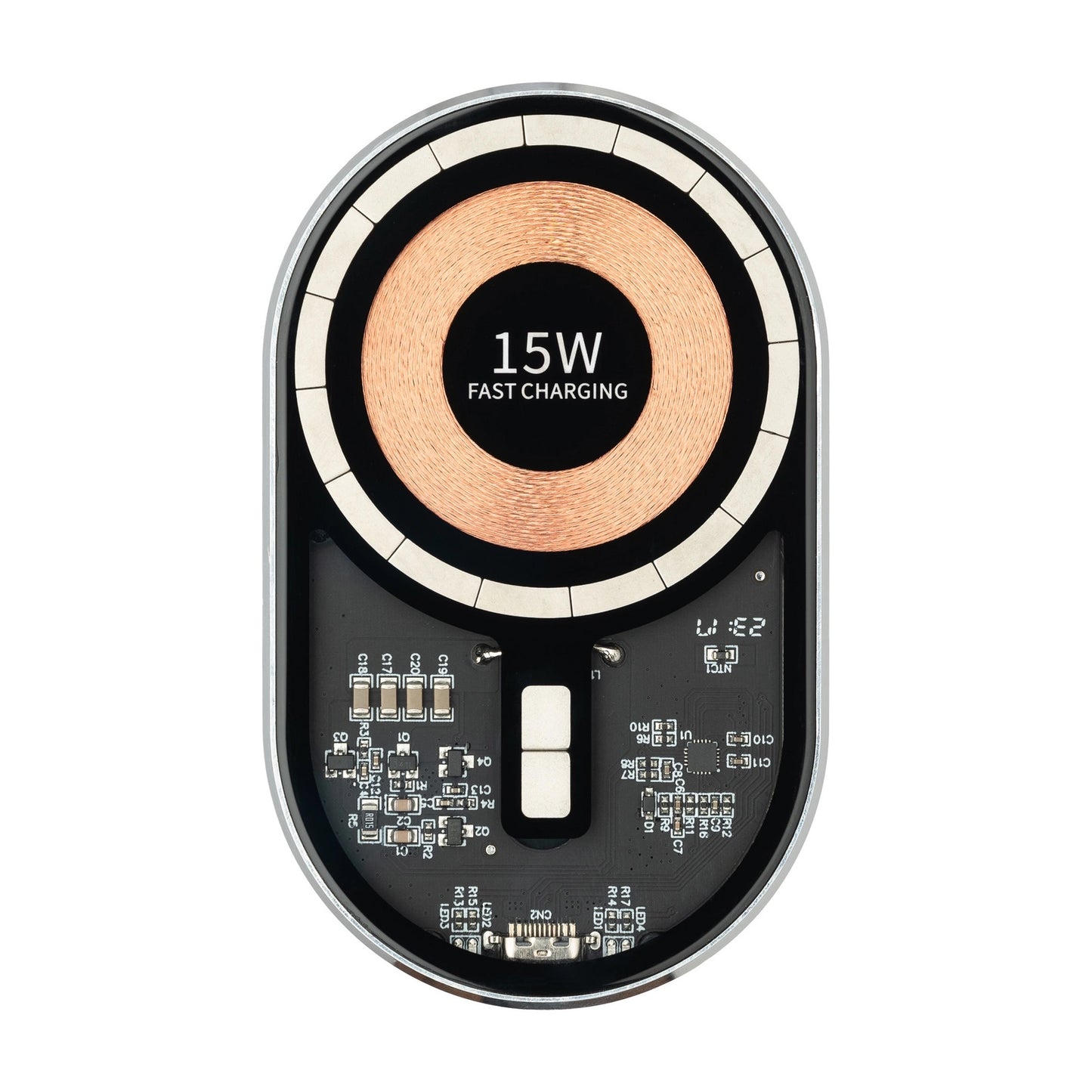 Bezdrátová autonabíječka Qualo QTUS-K-15-07, 15W, 1.67A, Šedá