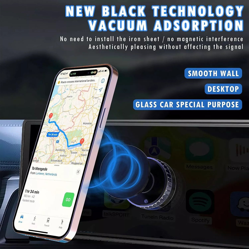 Bezdrátová auto nabíječka Techsuit HOLD253, 15W, 1.67A, Černá