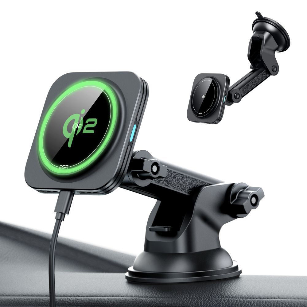 Bezdrátová auto nabíječka ESR Halolock Dash, 15W, 1.67A, černá