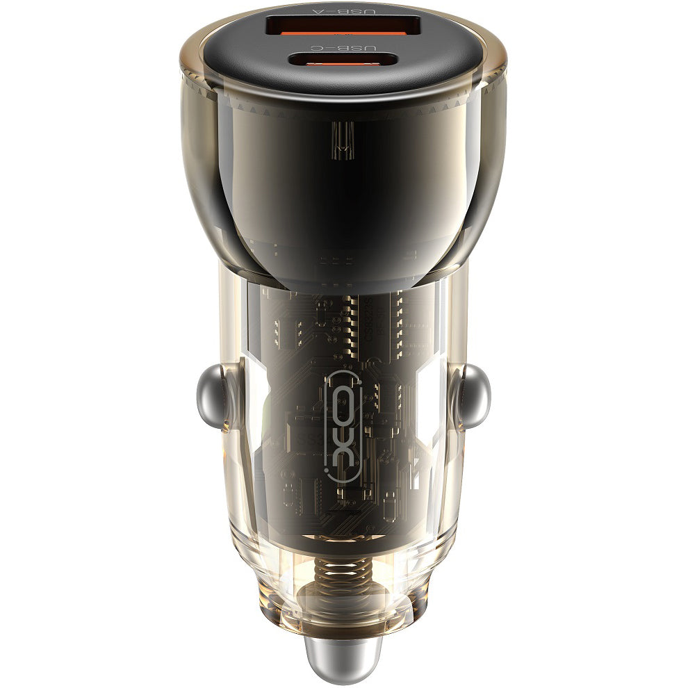 Nabíječka do auta XO Design CC60, 60W, 3A, 1 x USB-A - 1 x USB-C, černá