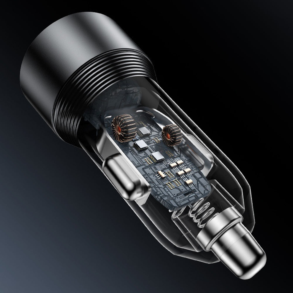 Auto nabíječka Yesido Y64, 50W, 3A, 1 x USB-A - 1 x USB-C, Černá