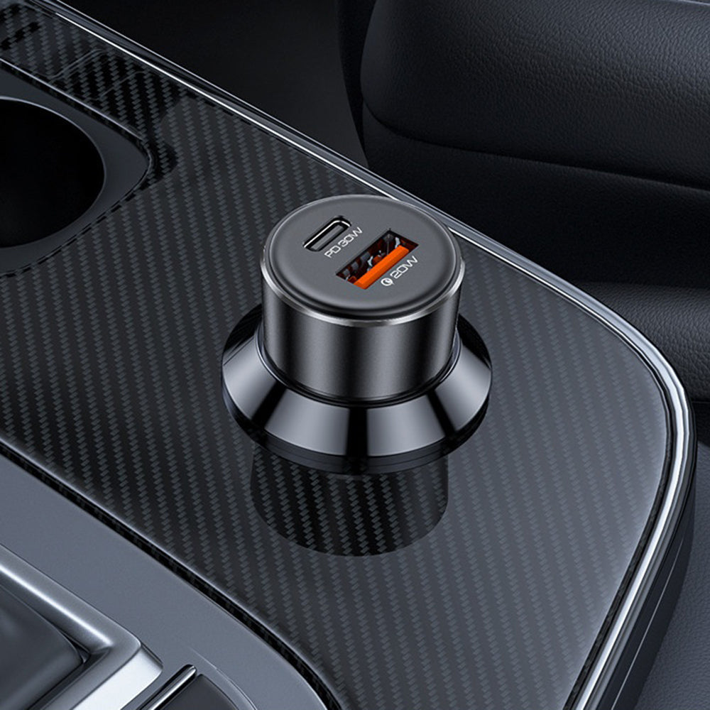 Auto nabíječka Yesido Y64, 50W, 3A, 1 x USB-A - 1 x USB-C, Černá