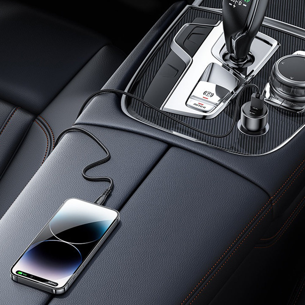 Auto nabíječka Yesido Y65, 100W, 5A, 1 x USB-A - 1 x USB-C, Černá