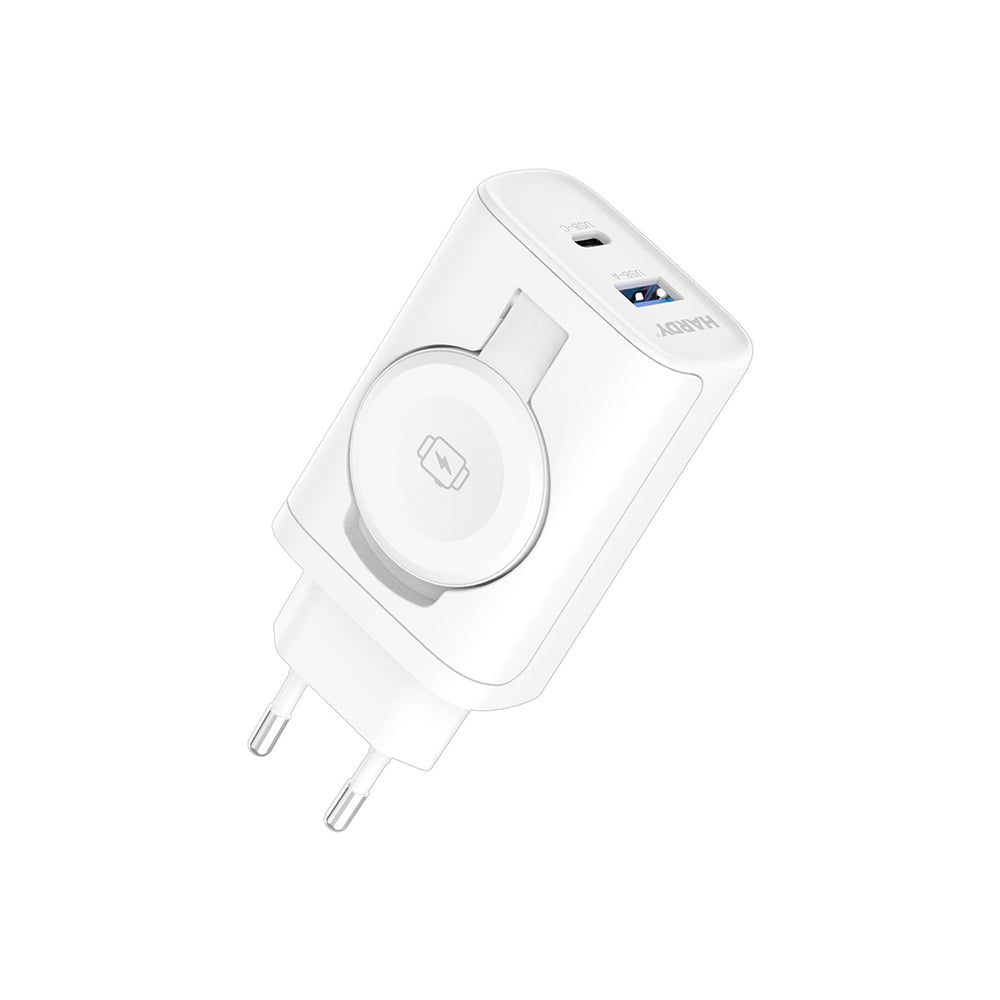 Síťová nabíječka 3MK Hardy 2v1, 33W, 3A, 1 x USB-A - 1 x USB-C, Bílá