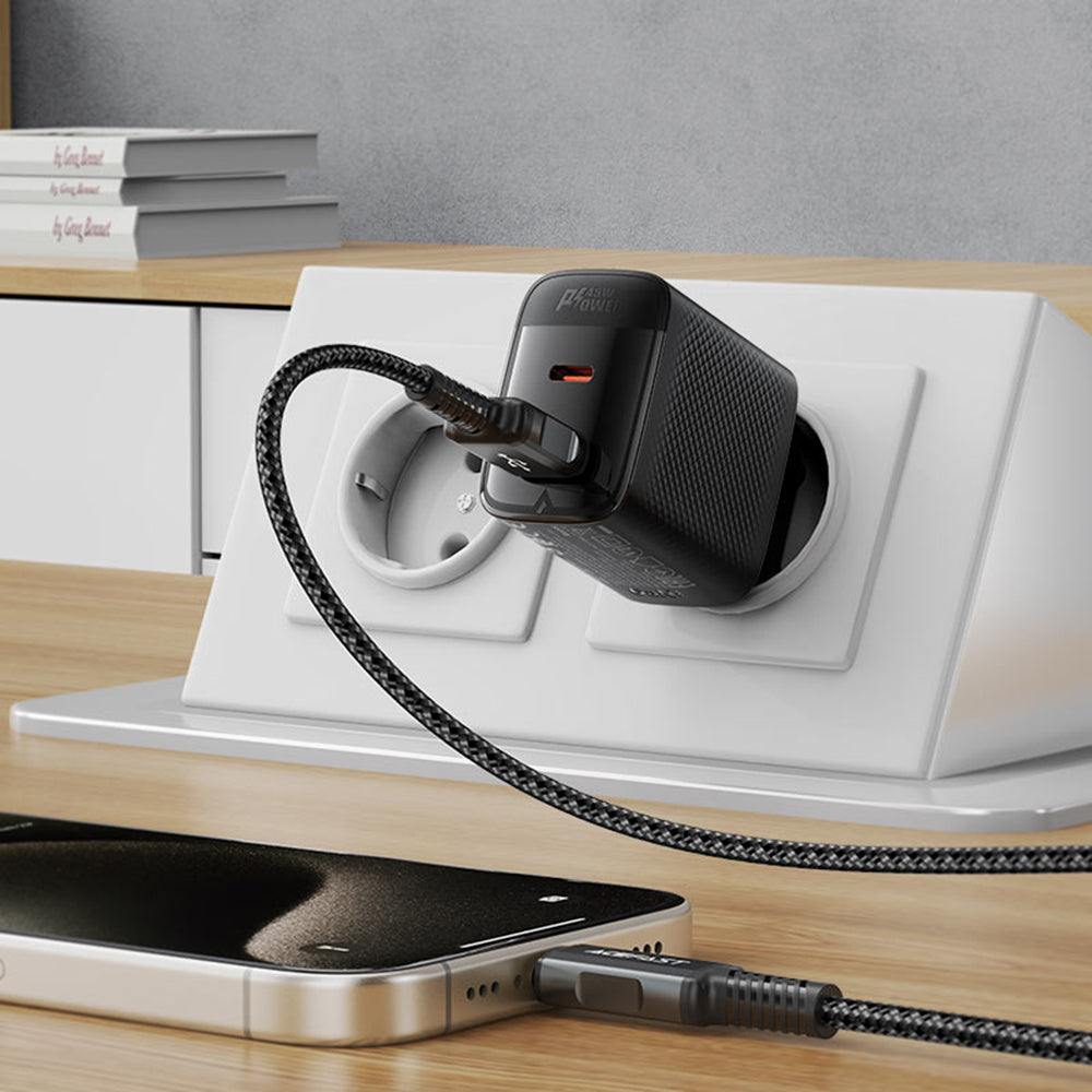 Síťová nabíječka Acefast A106, 45W, 3A, 1 x USB-A - 1 x USB-C, černá