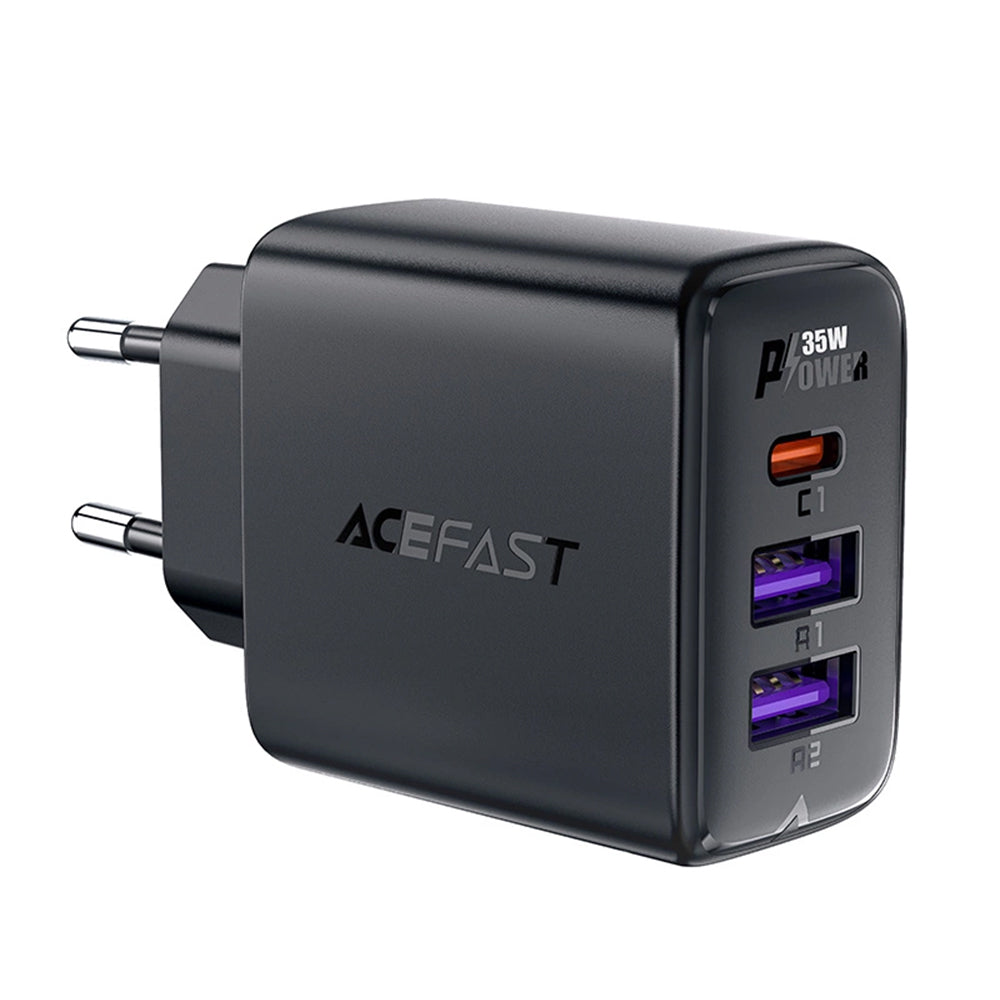 Síťová nabíječka Acefast A57, 35W, 3A, 2 x USB-A - 1 x USB-C, černá