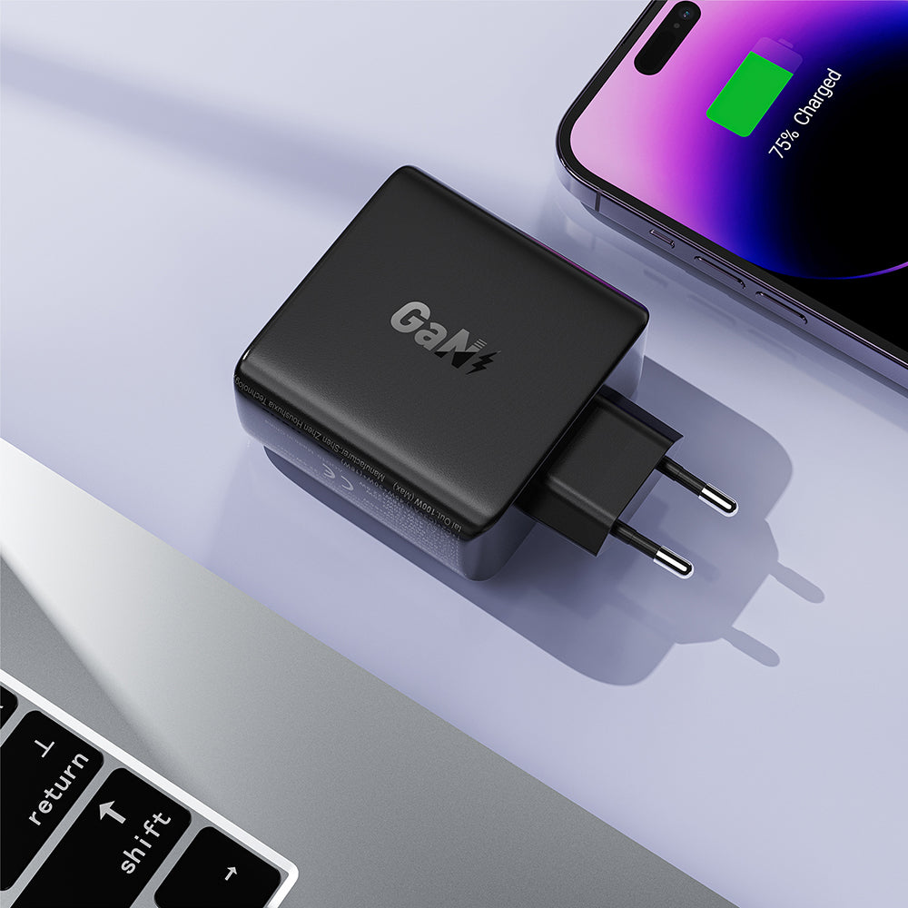 Síťová nabíječka Acefast A94, 100W, 5A, 1 x USB-A - 3 x USB-C, Černá