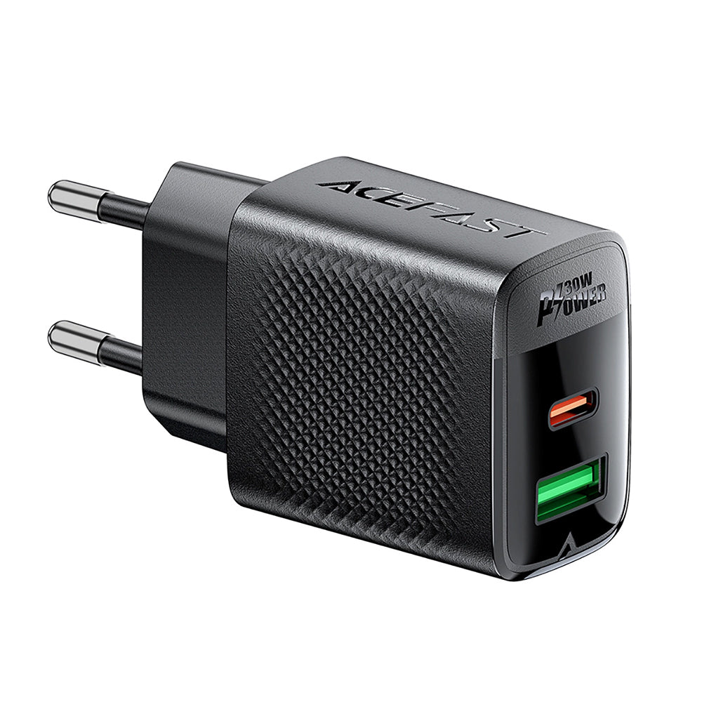 Síťová nabíječka Acefast A98, 30W, 3A, 1 x USB-A - 1 x USB-C, černá