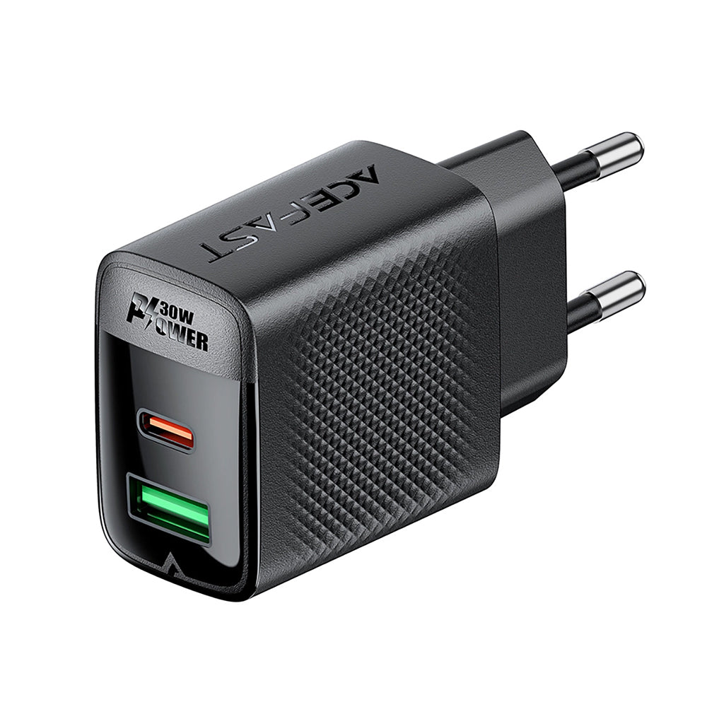 Síťová nabíječka Acefast A98, 30W, 3A, 1 x USB-A - 1 x USB-C, černá