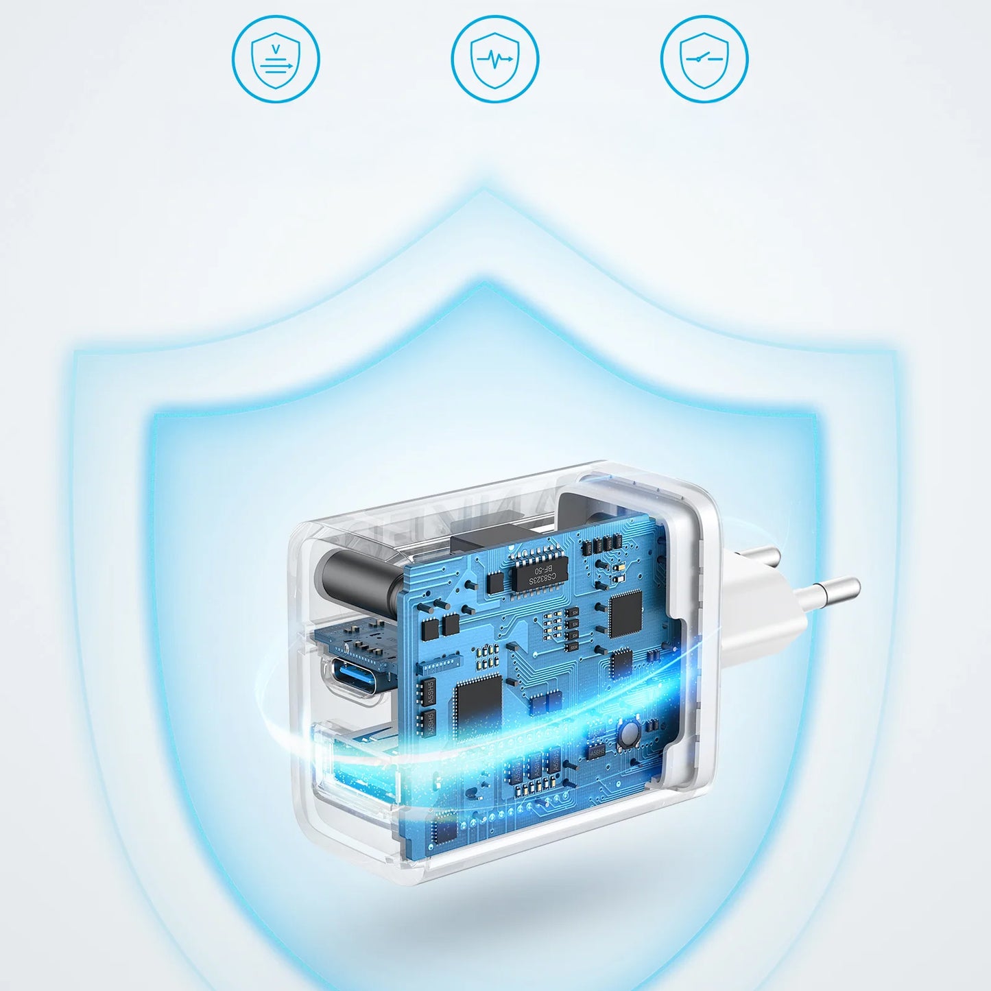 Anker 312 Network Charger, 20W, 3A, 1 x USB-A - 1 x USB-C, White A2348G21