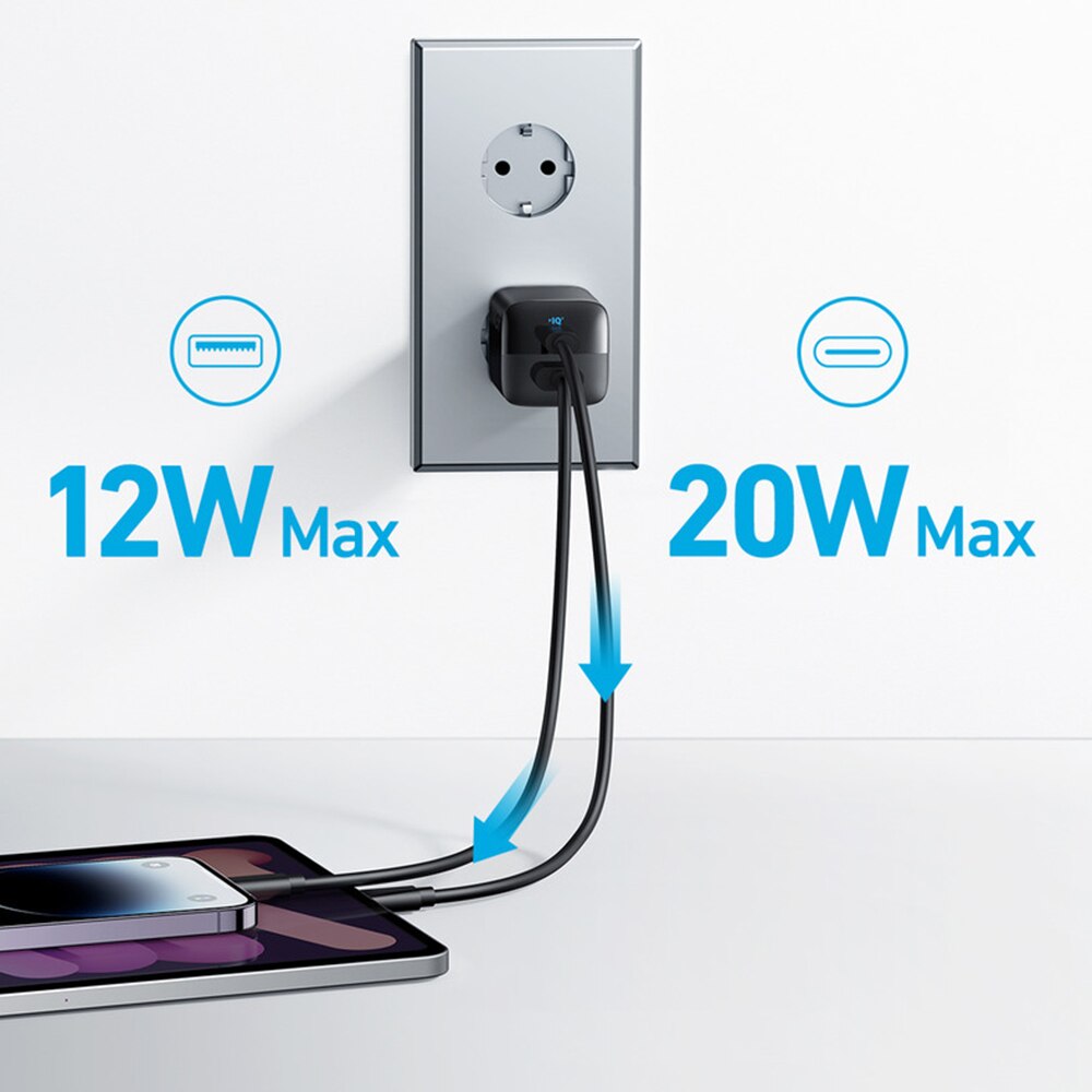 Anker 323 Síťová nabíječka, 33 W, 3A, 1 x USB-A - 1 x USB-C, černá A2331G11