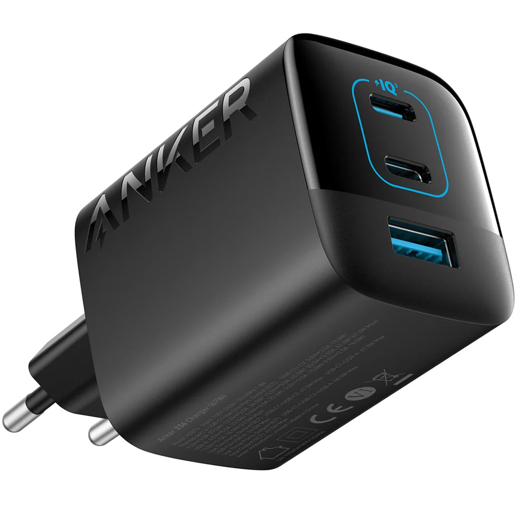 Síťová nabíječka Anker 336, 67W, 3.25A, 1 x USB-A - 2 x USB-C, Černá A2674G11