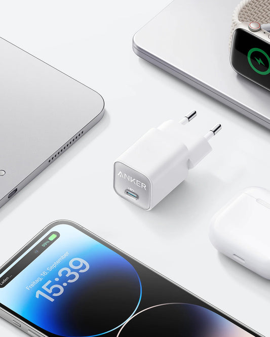 Síťová nabíječka Anker 511 Nano 3, 30W, 3A, 1 x USB-C, bílá A2147G21