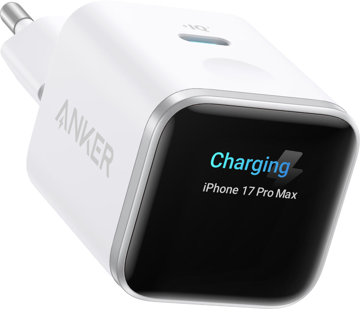 Síťová nabíječka Anker Nano Display, 45W, 3A, 1 x USB-C, bílá A121DG21