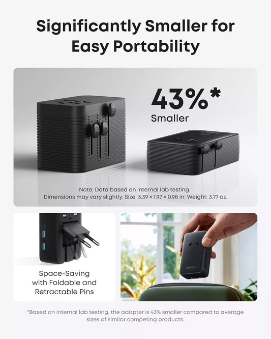 Síťová nabíječka Anker Nano Travel, 20W, 3A, 2 x USB-A - 2 x USB-C, Černá A9215H11
