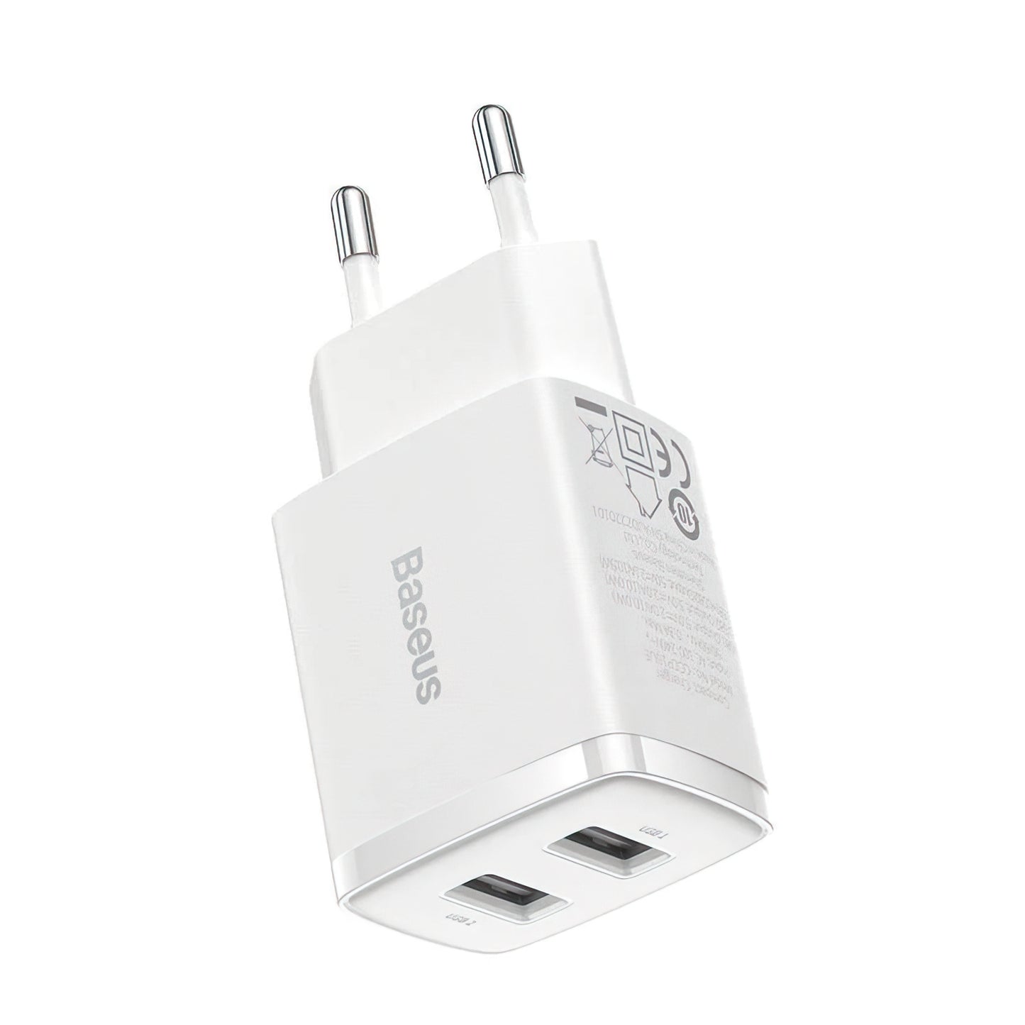 Nabíječka Baseus Compact, 10.5W, 2.1A, 2 x USB-A, Bílá CCXJ010202