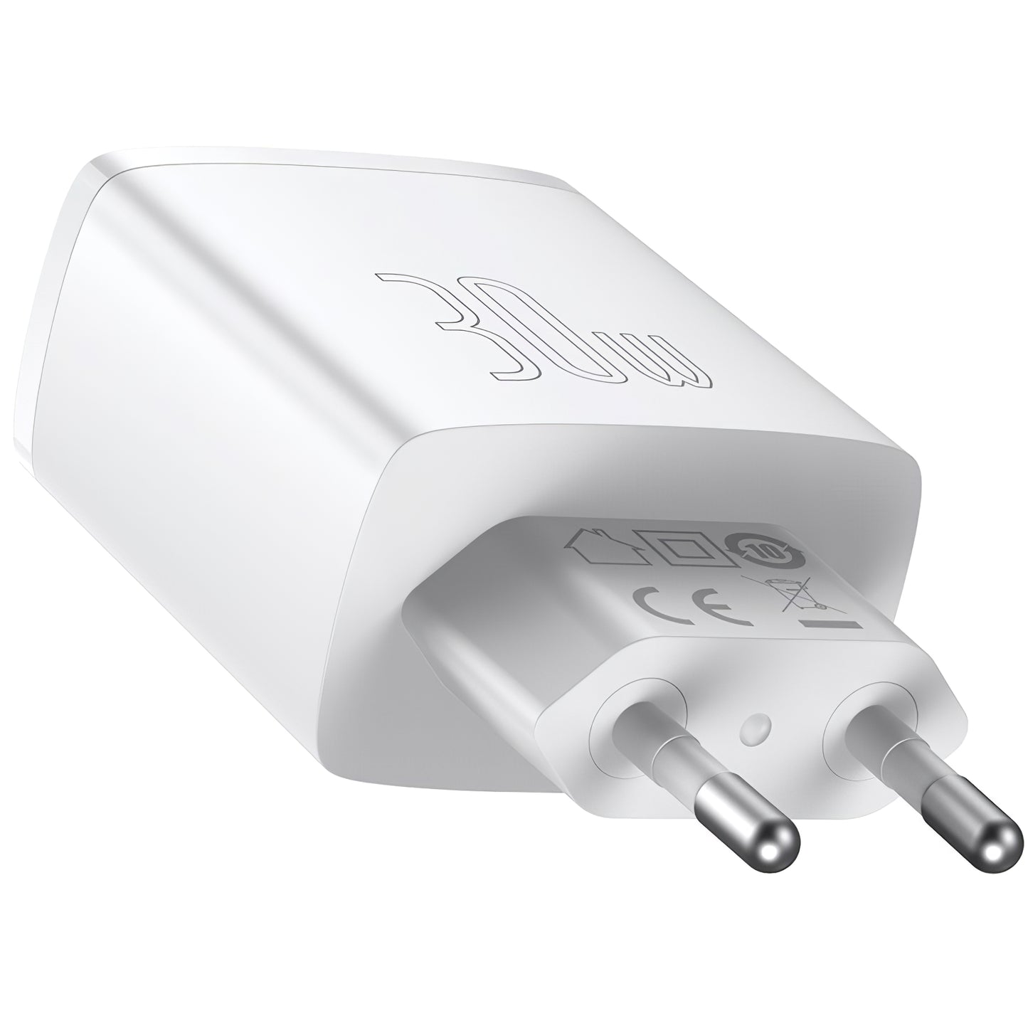 Síťová nabíječka Baseus Compact, 30 W, 1 x USB-C - 2 x USB-A, bílá CCXJ-E02