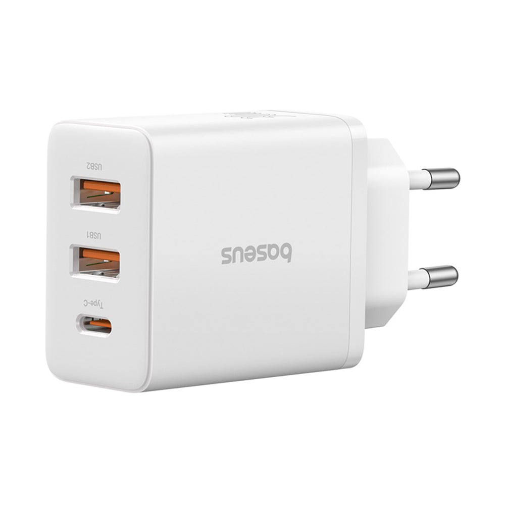 Síťová nabíječka Baseus Cube, 30W, 3A, 2 x USB-A - 1 x USB-C, Bílá P10111402213-00