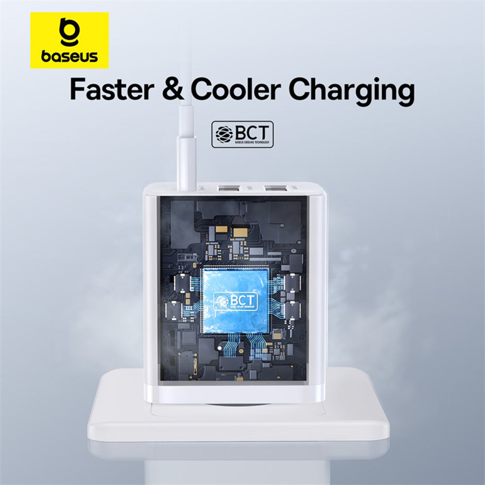 Síťová nabíječka Baseus Cube, 30W, 3A, 2 x USB-A - 1 x USB-C, Bílá P10111402213-00