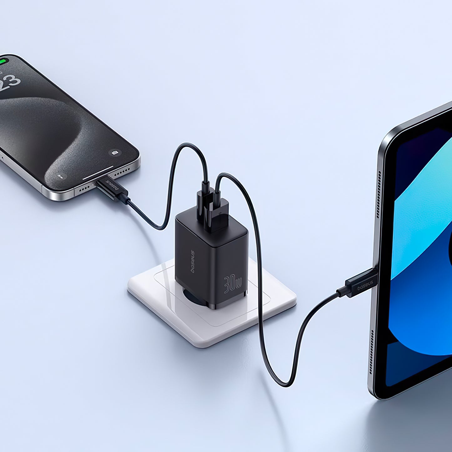 Síťová nabíječka Baseus Cube, 30W, 2,4A, 1 x USB-A - 1 x USB-C, černá P10111404113113-00