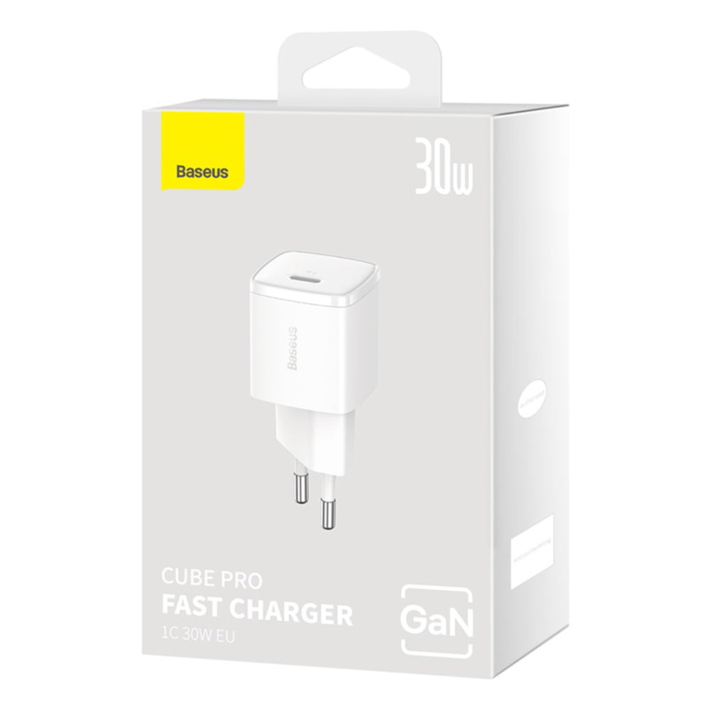 Síťová nabíječka Baseus Cube Pro, 30W, 3A, 1 x USB-C, Bílá CCXF000302
