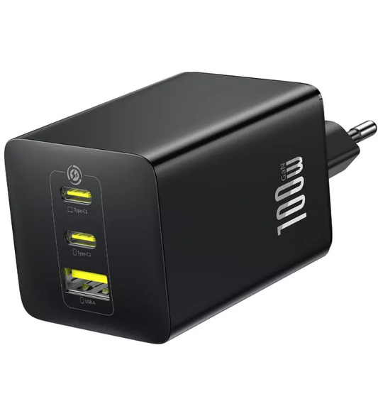 Síťová nabíječka Baseus EnerFill FE11, 100W, 5A, 1 x USB-A - 2 x USB-C, šedá P10182102123