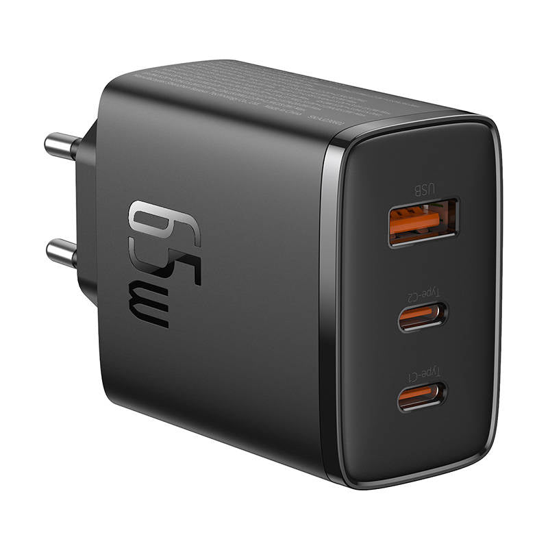 Baseus Cube Pro Network Charger, 65W, 3.25A, 1 x USB-A - 2 x USB-C, Black P10152301113-00