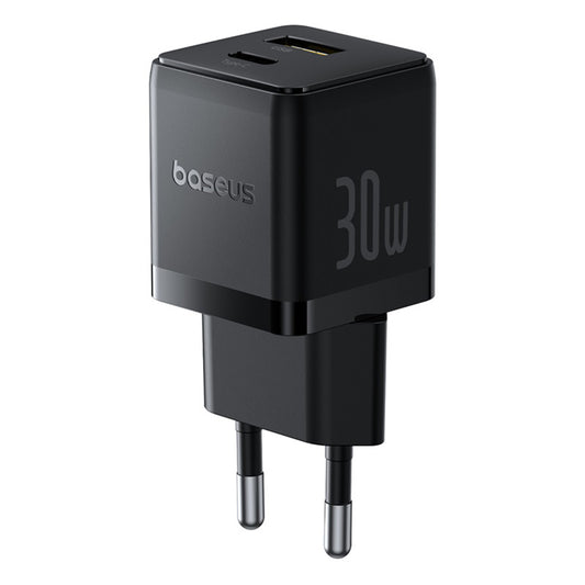 Síťová nabíječka Baseus Palm, 30W, 3A, 1 x USB-A - 1 x USB-C, Černá P1011160A113-00