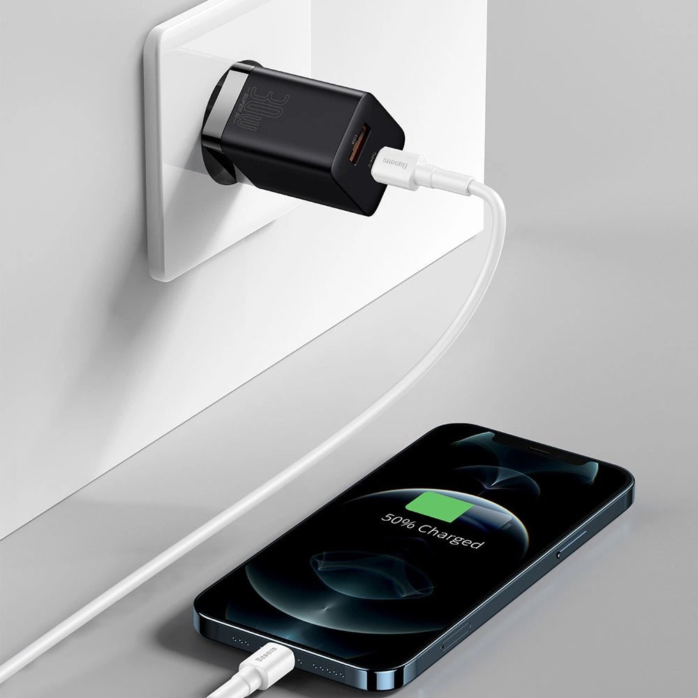 Síťová nabíječka Baseus Super Si Pro, 30W, 3A, 1 x USB-A - 1 x USB-C, černá CCSUPP-E01