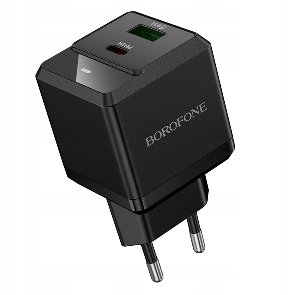 Síťová nabíječka Borofone BN19 Intenso, 20W, 3A, 1 x USB-A - 1 x USB-C, černá