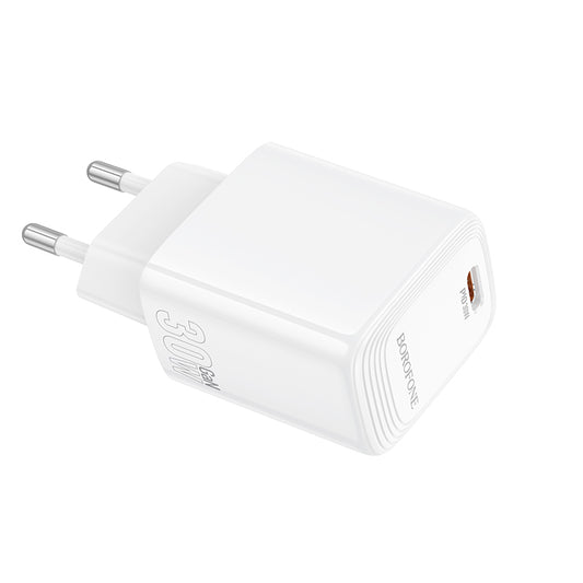 Síťová nabíječka Borofone BN28 Fuente, 30W, 3A, 1 x USB-C, Bílá
