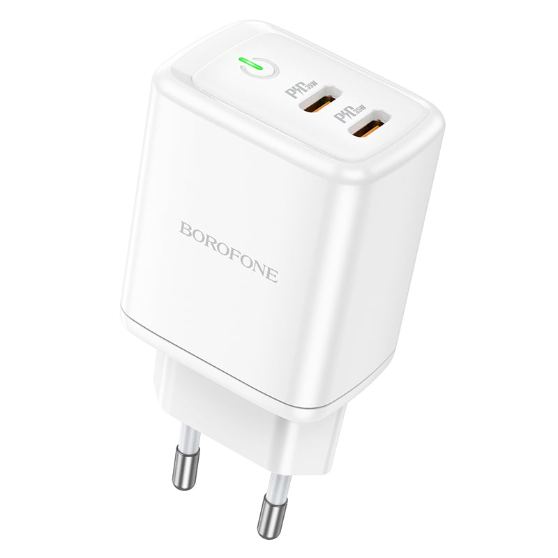 Síťová nabíječka Borofone BN9, 35W, 3A, 2 x USB-C, bílá