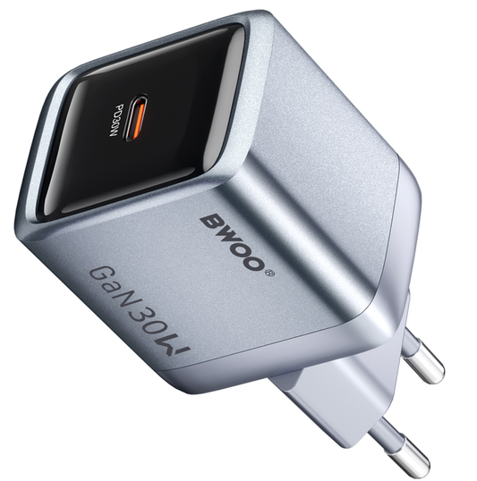 Síťová nabíječka BWOO BO-CDA236, 30W, 3A, 1 x USB-C, šedá