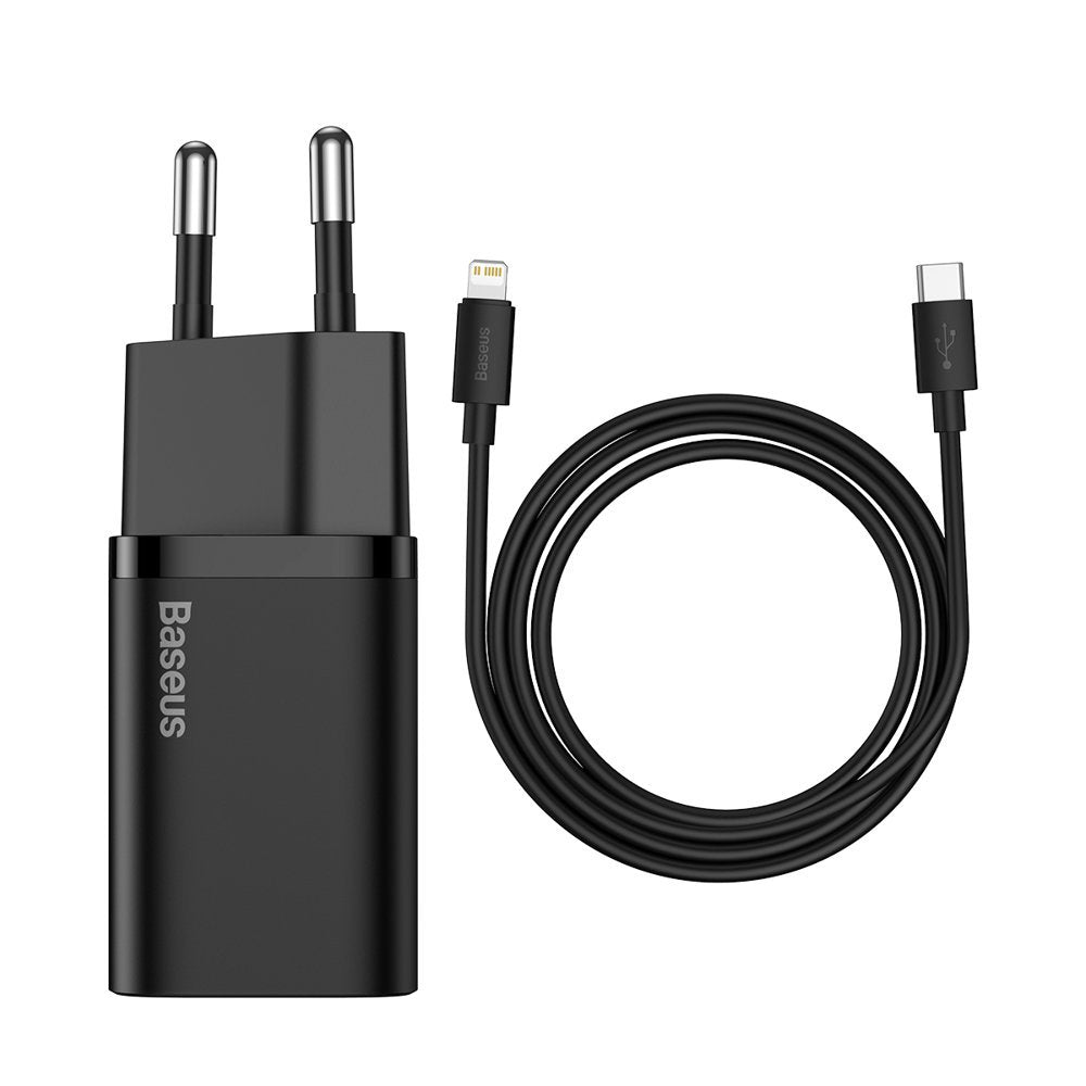 Síťová nabíječka Baseus Super Si s kabelem Lightning, 20W, 3A, 1 x USB-C, černá TZCCCSUP-B01