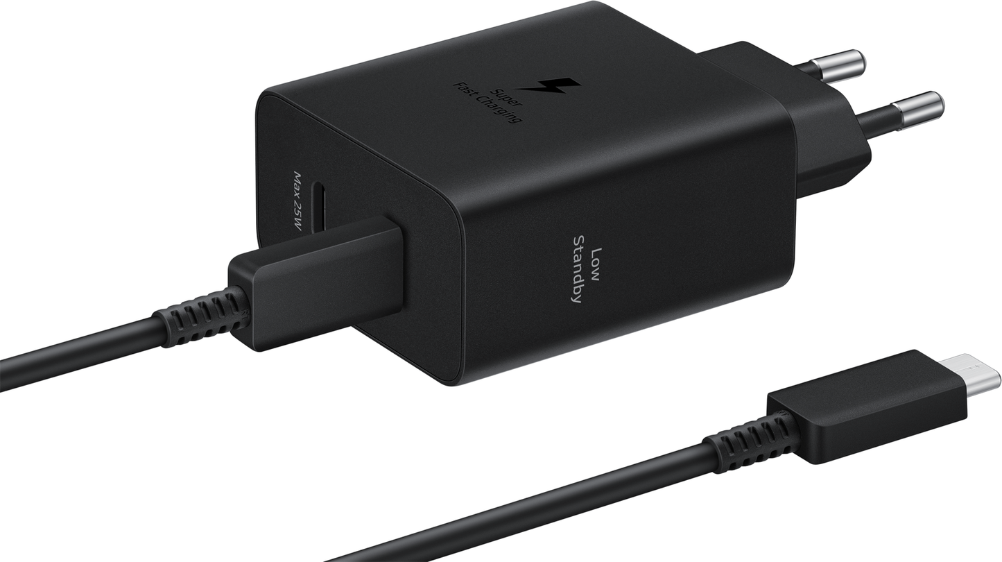 Síťová nabíječka Samsung s kabelem USB-C, 50 W, 3A, 2 x USB-C, černá EP-T5020XBEGEU