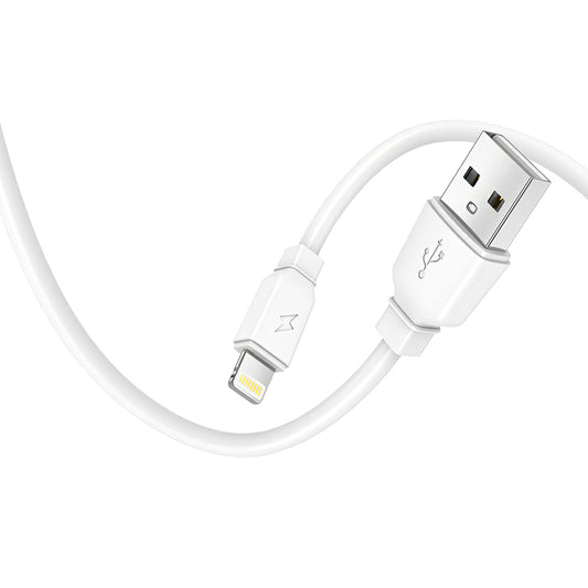Síťová nabíječka Prestico F7S s kabelem Lightning, 12 W, 2,4 A, 1 x USB-A, bílá