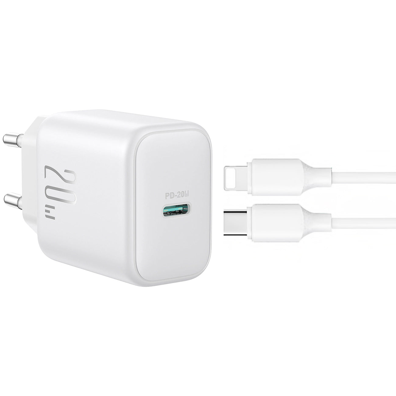 Síťová nabíječka s kabelem Lightning Joyroom JR-TCF20, 20W, 3A, 1 x USB-C, Bílá