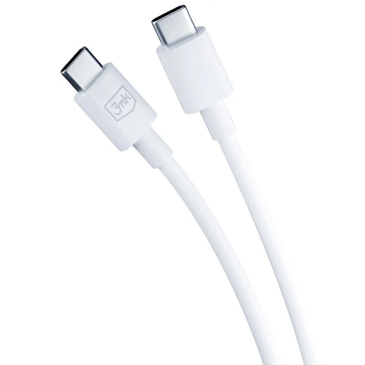 Síťová nabíječka 3MK HyperCharger s kabelem USB-C, 45 W, 3A, 2 x USB-C, bílá