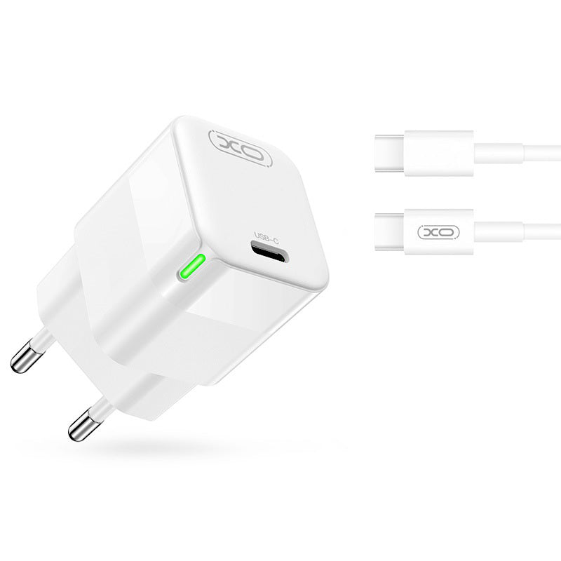 Síťová nabíječka s kabelem USB-C XO Design CE06, 30W, 3A, 1 x USB-C, Bílá