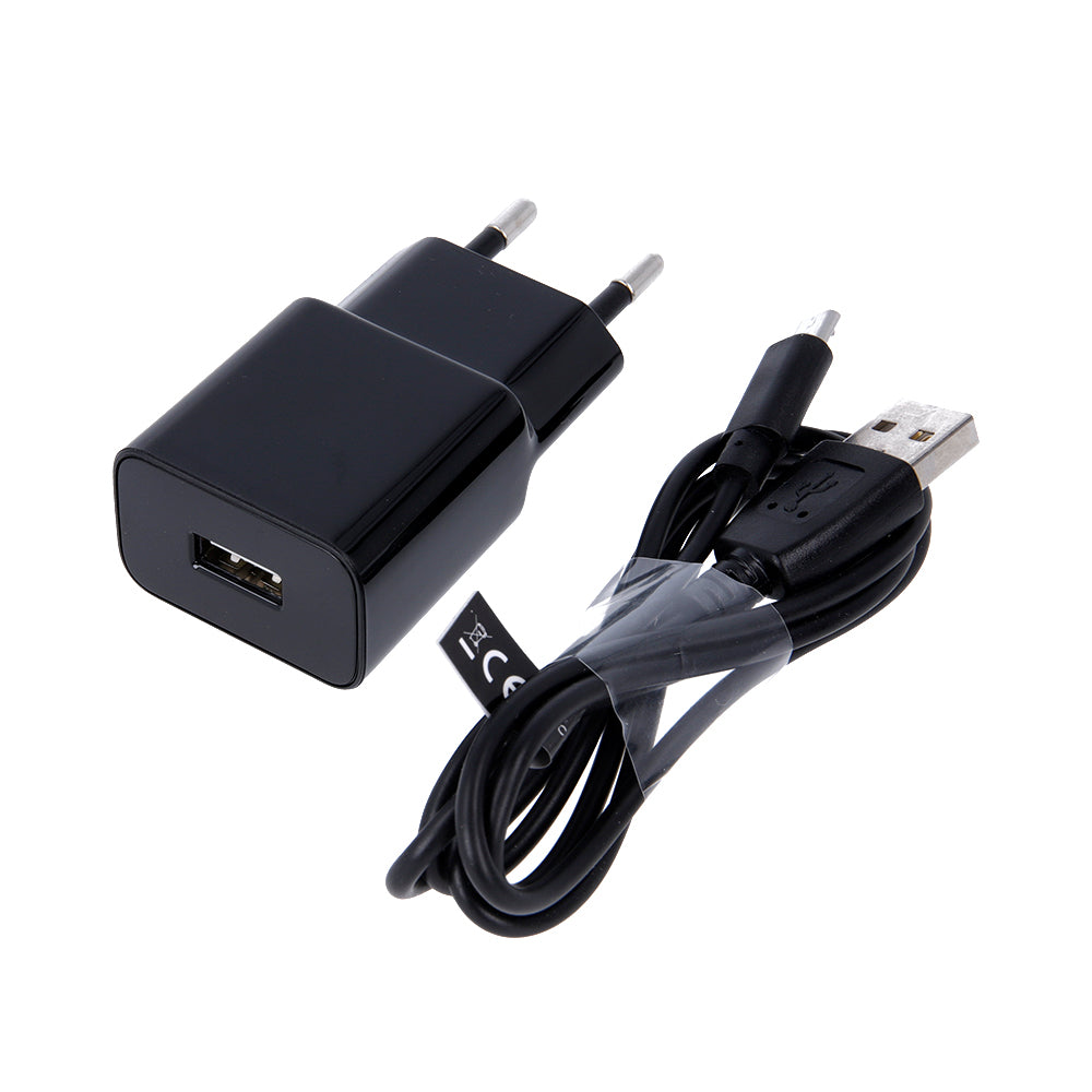 Síťová nabíječka s kabelem microUSB MaXlife MXTC-01, 10.5W, 2.1A, 1 x USB-A, Černá